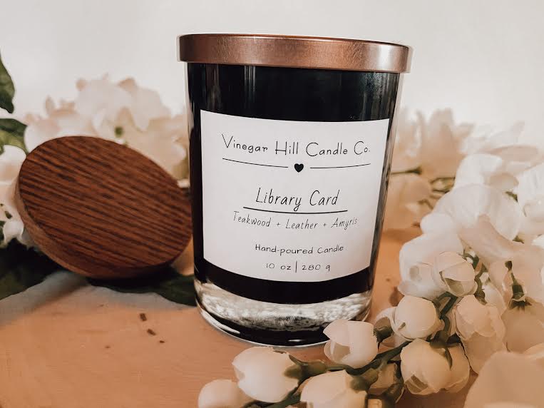 Library Card Candle